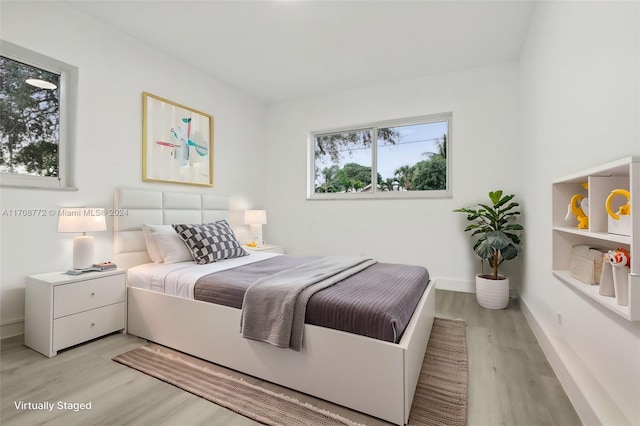 bedroom featuring light hardwood / wood-style flooring