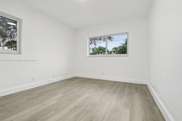 empty room featuring light wood-type flooring