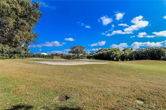 view of property's community with a lawn