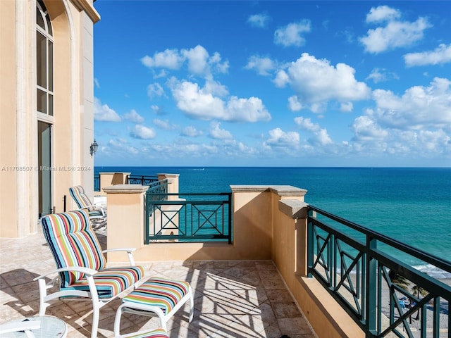 balcony with a water view