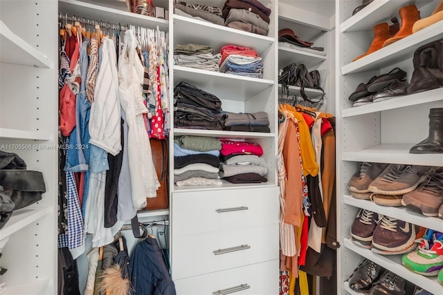 view of walk in closet