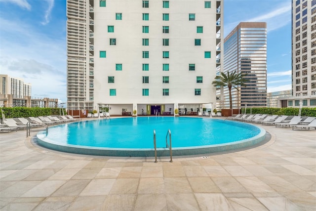 view of pool with a patio area