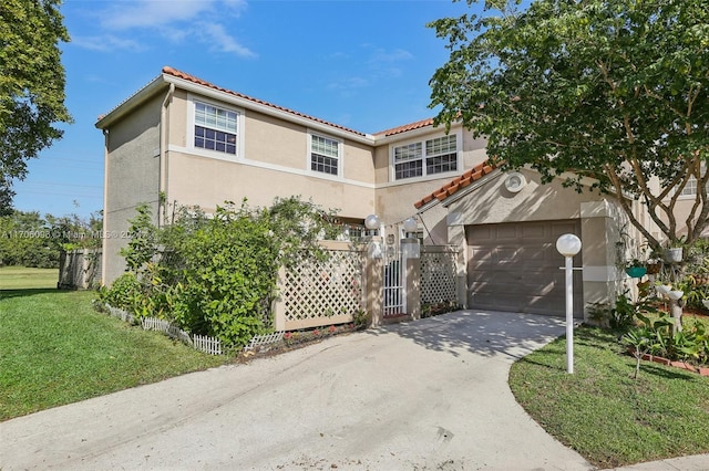 10949 Mainsail Dr, Cooper City, FL 33026 - mediterranean / spanish-style house with stucco siding, a garage, a tile roof, and concrete driveway