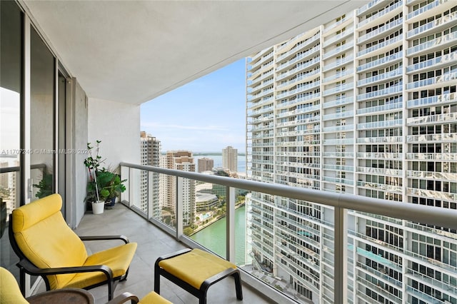 balcony with a water view