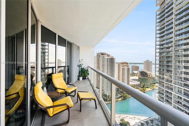 balcony with a water view