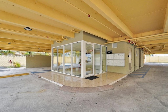 interior space featuring a mail area