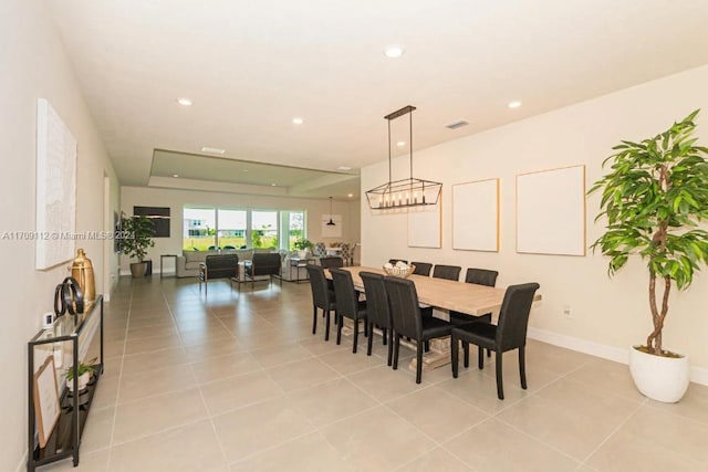 view of tiled dining area