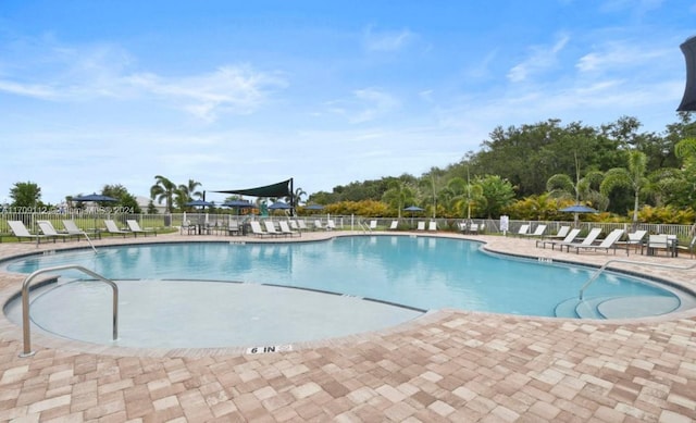 view of pool with a patio