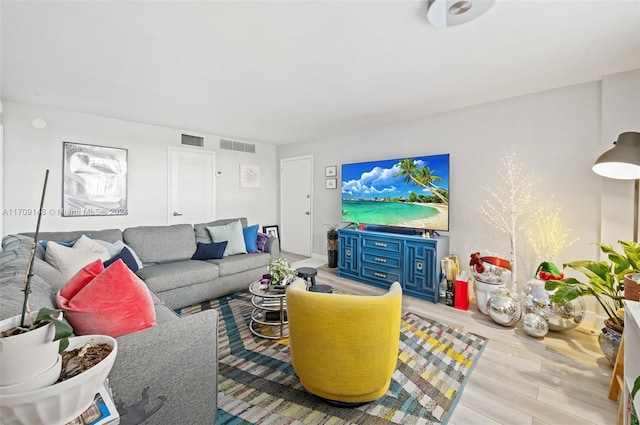 living room featuring light hardwood / wood-style floors