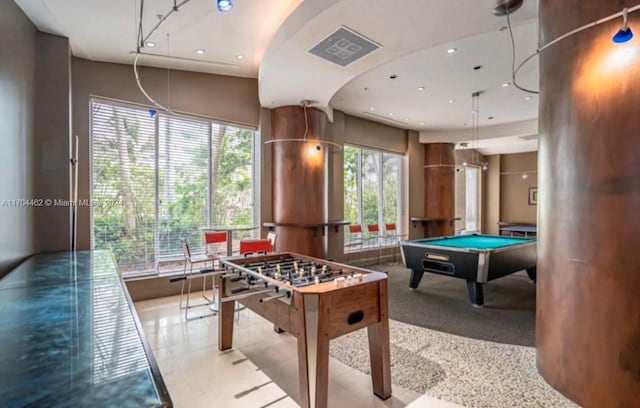 recreation room with billiards