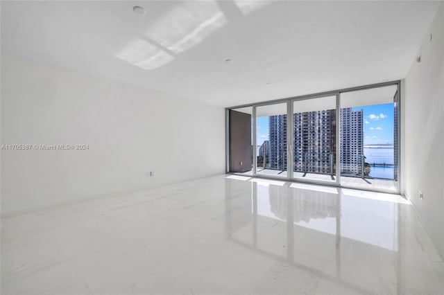 spare room featuring expansive windows