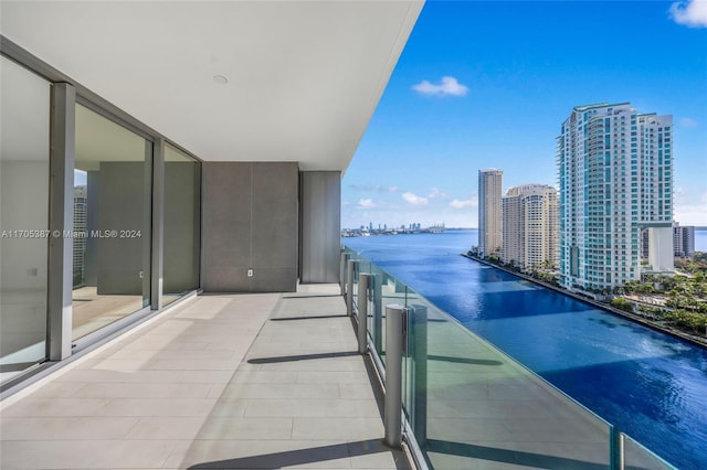 balcony with a water view