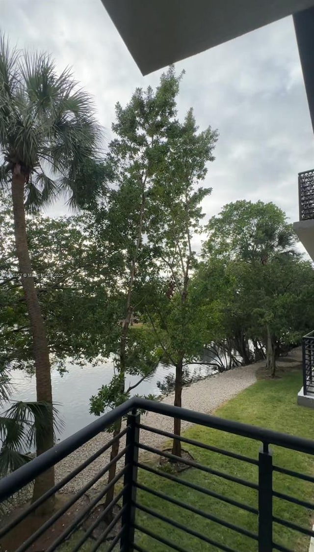 balcony with a water view