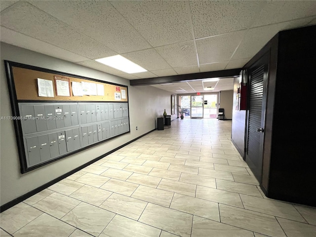 interior space featuring mail boxes