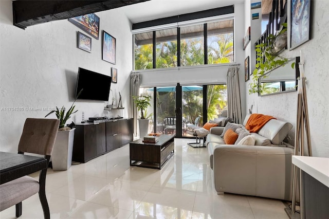 living room with french doors