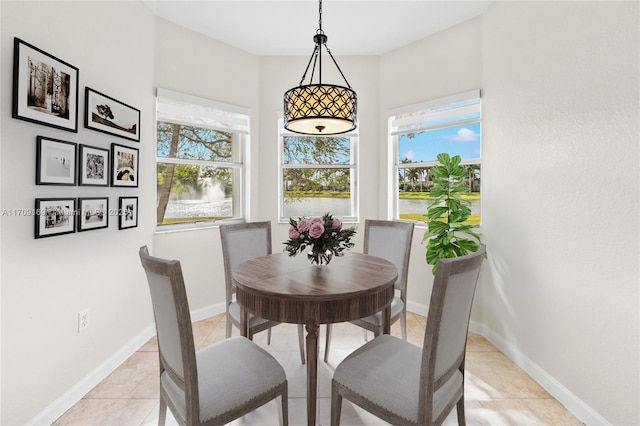 view of tiled dining room