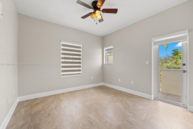 empty room with ceiling fan