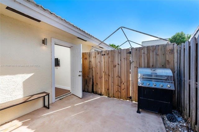 view of patio with area for grilling