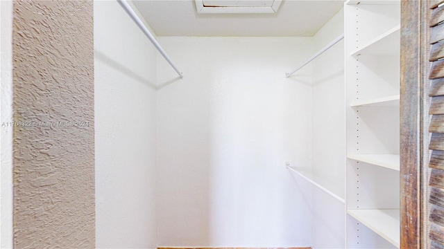 view of walk in closet