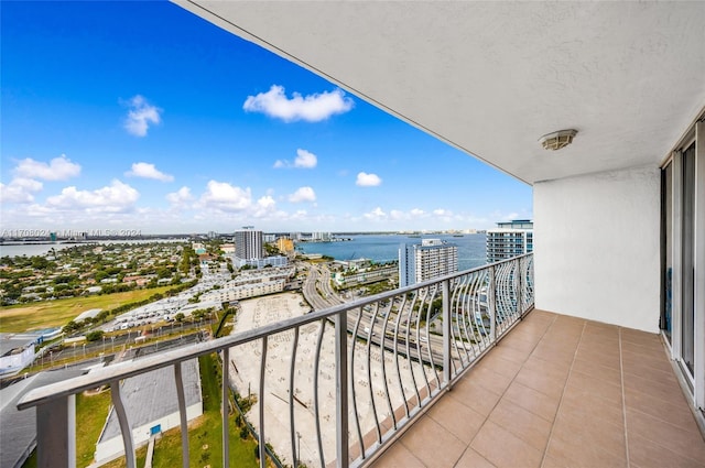 balcony with a water view