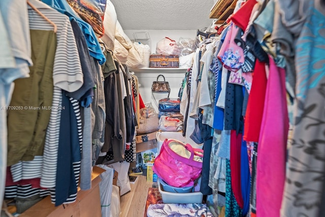 spacious closet featuring hardwood / wood-style floors