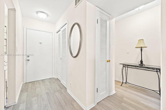421 NE 14th Ave Unit 405, Hallandale Beach, FL 33009 - corridor with light wood-style flooring and baseboards