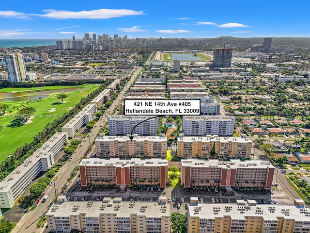 421 NE 14th Ave Unit 405, Hallandale Beach, FL 33009 - view of urban area featuring a large body of water and a local golf course
