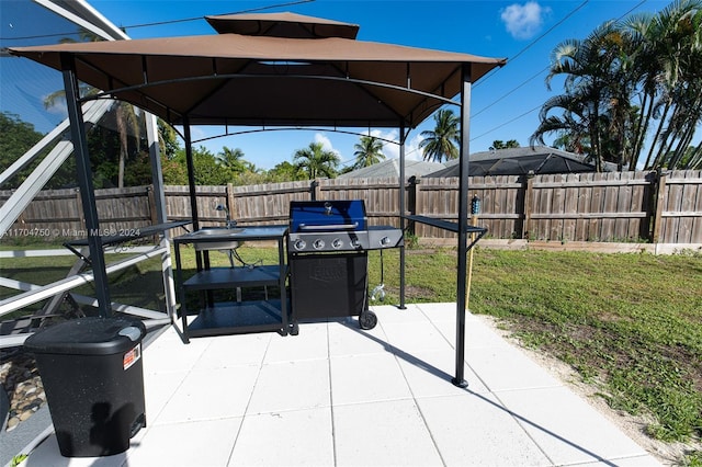 view of patio featuring area for grilling