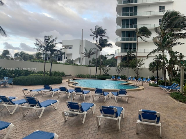 view of pool with a patio area