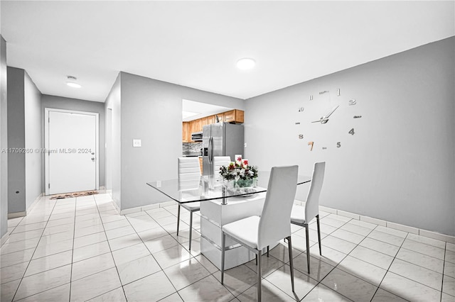 view of tiled dining area