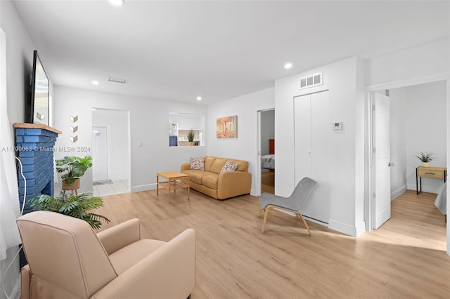 living room featuring light hardwood / wood-style flooring