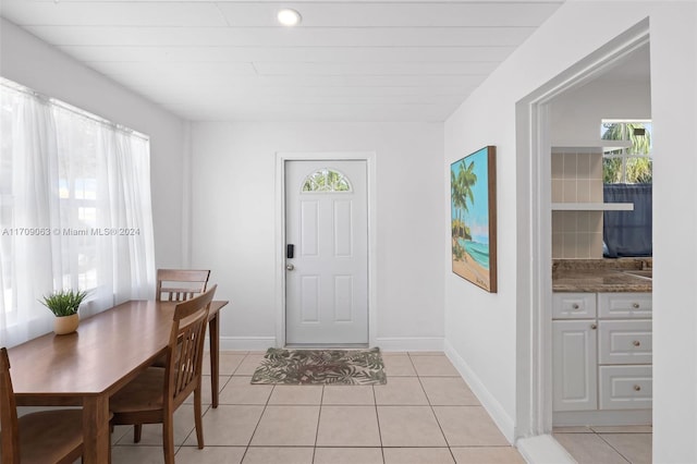 view of tiled entrance foyer