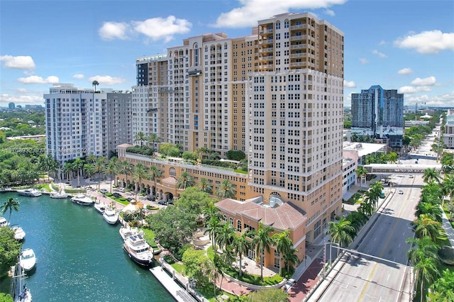 view of property with a water view