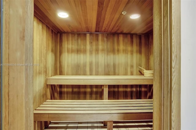 view of sauna