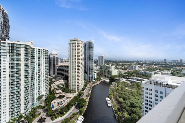 city view with a water view