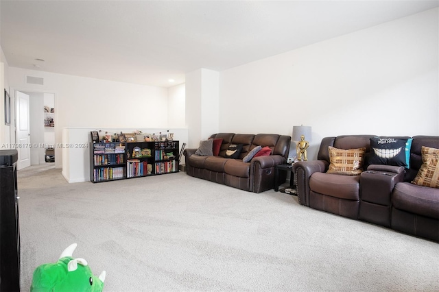 living room featuring carpet floors