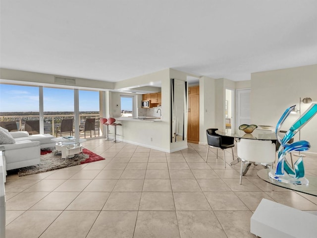 view of tiled living room