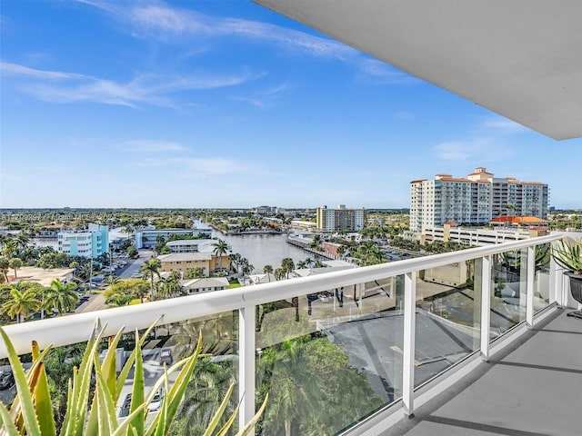 balcony with a water view