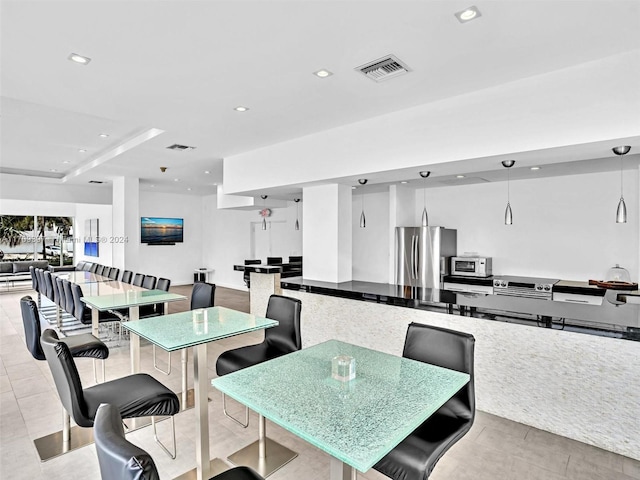 view of tiled dining area