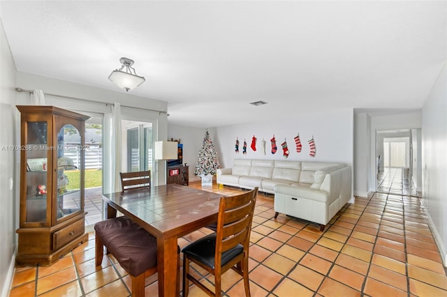 view of tiled dining room