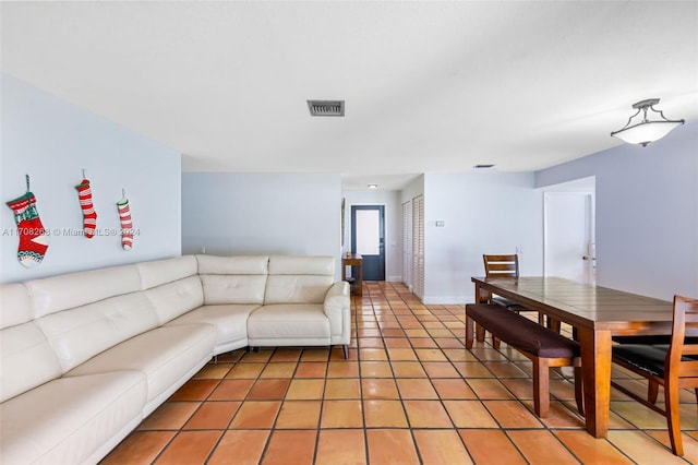 view of tiled living room