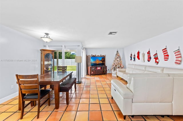 view of tiled dining room