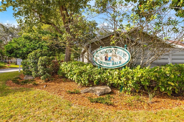 view of community sign