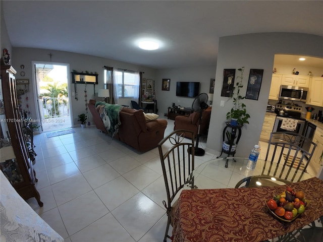 view of tiled dining area