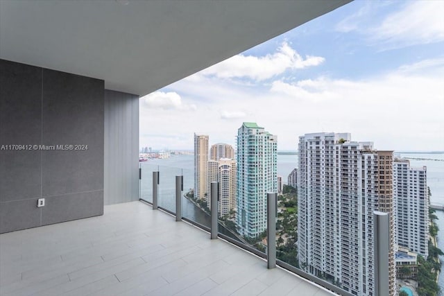 balcony with a water view