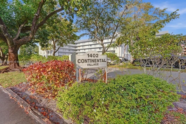 view of community sign