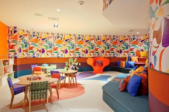 2020 N Bayshore Dr Unit 1008, Miami, FL 33137 - game room with carpet and recessed lighting