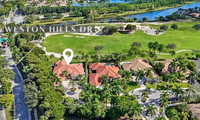 2445 Provence Cir, Weston, FL 33327 - bird's eye view with view of golf course and a water view