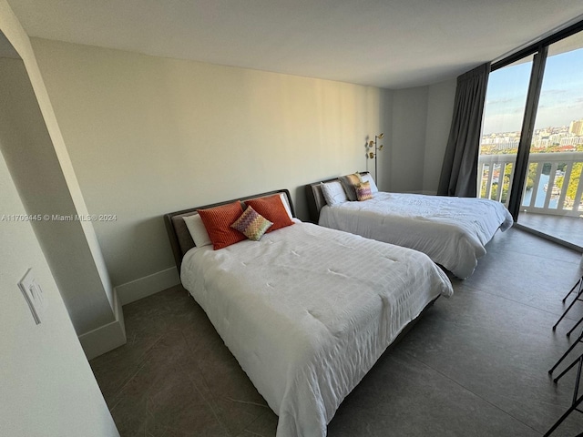 bedroom with expansive windows