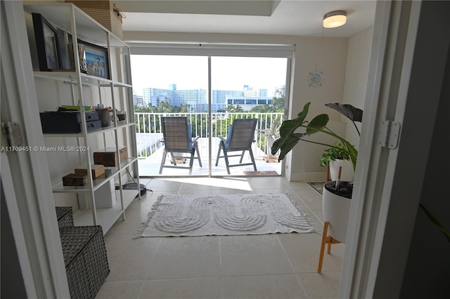 interior space with light tile patterned flooring